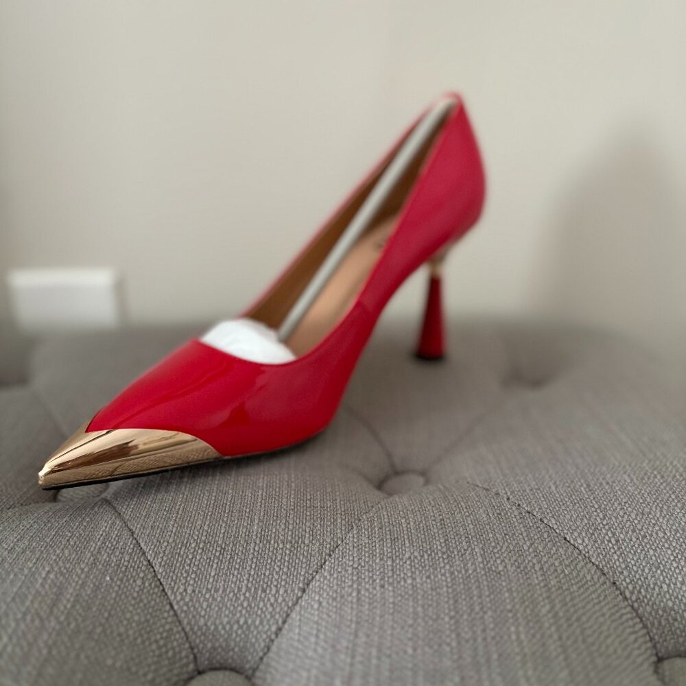 Red and Gold Stiletto Heels/Size 8.5